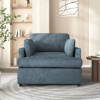 Fauteuil d'appoint 37 po avec pieds en plastique et coussins décoratifs