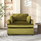 Fauteuil d'appoint 37 po avec pieds en plastique et coussins décoratifs