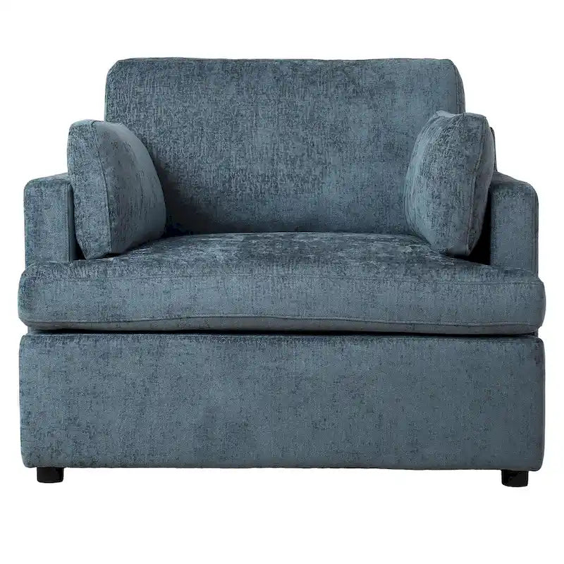 Fauteuil d'appoint 37 po avec pieds en plastique et coussins décoratifs