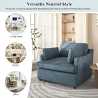 Fauteuil d'appoint 37 po avec pieds en plastique et coussins décoratifs