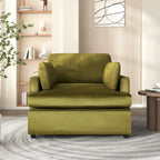 Fauteuil d'appoint 37 po avec pieds en plastique et coussins décoratifs