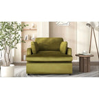 Fauteuil d'appoint 37 po avec pieds en plastique et coussins décoratifs