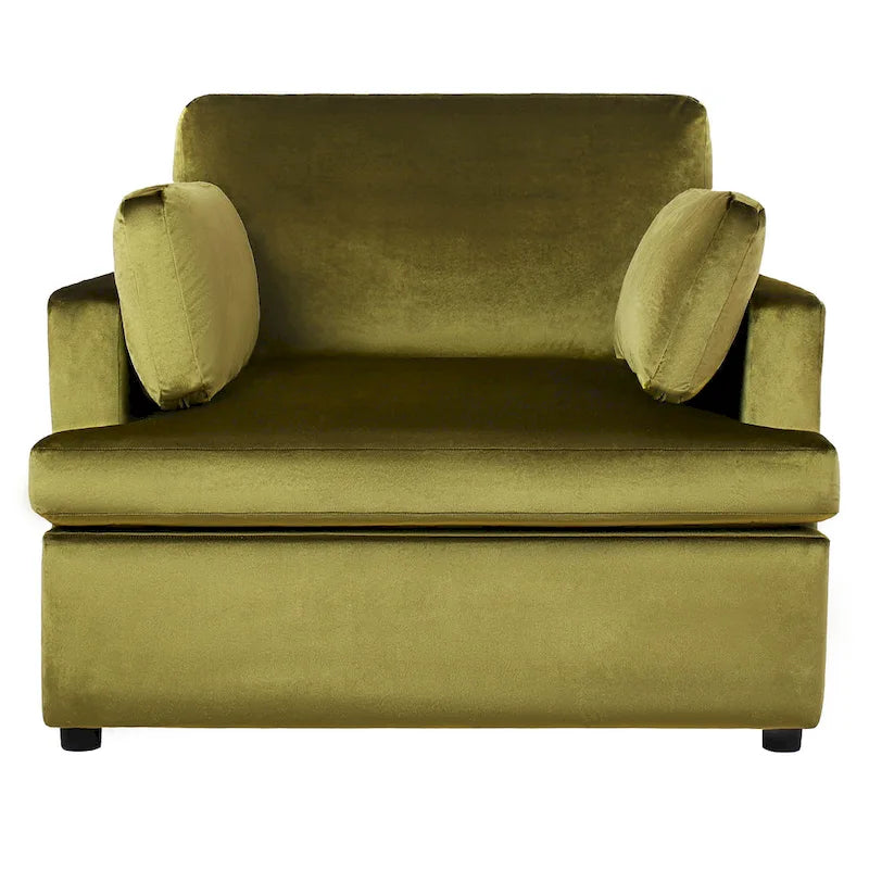 Fauteuil d'appoint 37 po avec pieds en plastique et coussins décoratifs