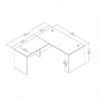 Bureau d'angle 60 po série (inclut un bureau latéral de 42 po)