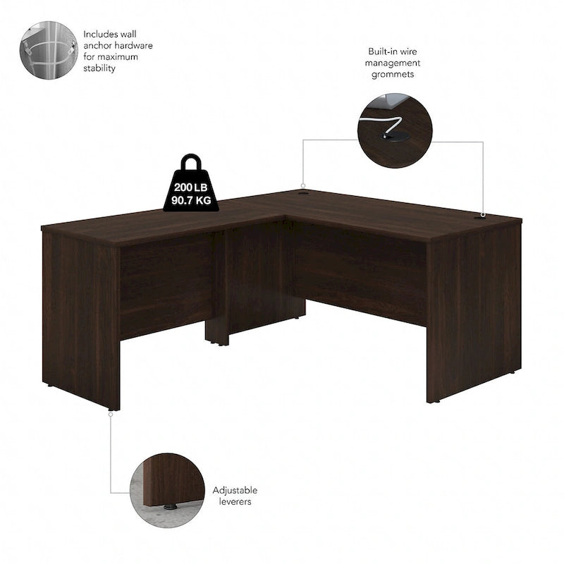 Bureau d'angle 60 po série (inclut un bureau latéral de 42 po)