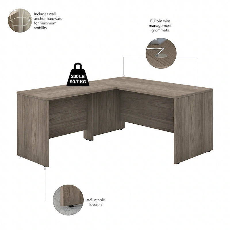 Bureau d'angle 60 po série (inclut un bureau latéral de 42 po)