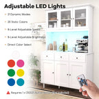 Grand meuble de rangement de cuisine avec lumières LED et