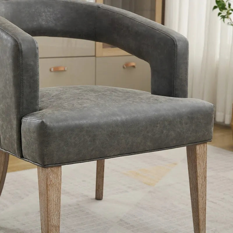Fauteuil d'appoint rembourré, moderne, large de 25,79 po, dossier ouvert, en forme de tonneau