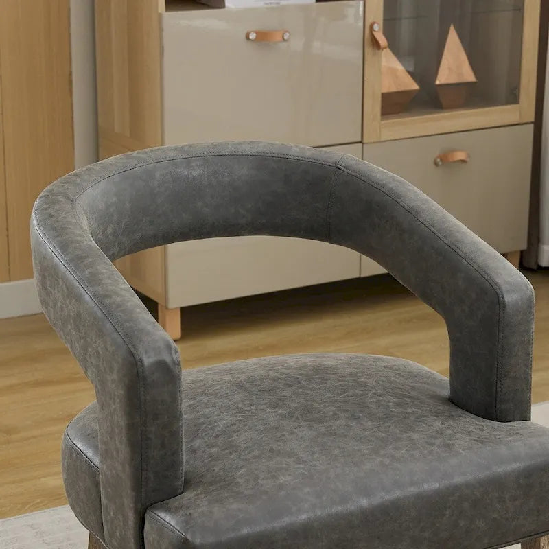 Fauteuil d'appoint rembourré, moderne, large de 25,79 po, dossier ouvert, en forme de tonneau
