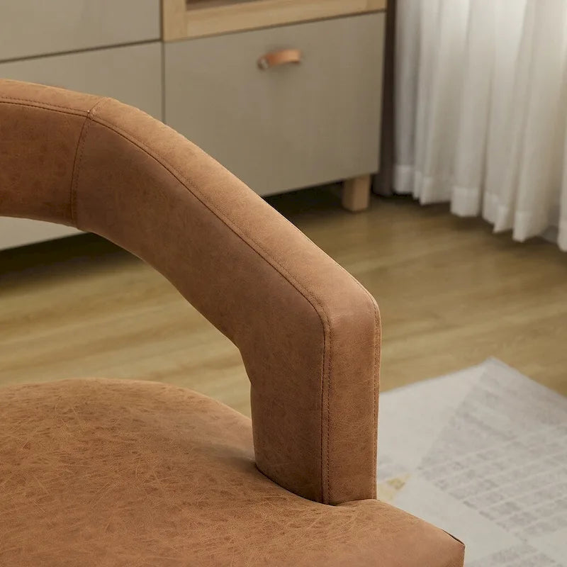 Fauteuil d'appoint rembourré, moderne, large de 25,79 po, dossier ouvert, en forme de tonneau