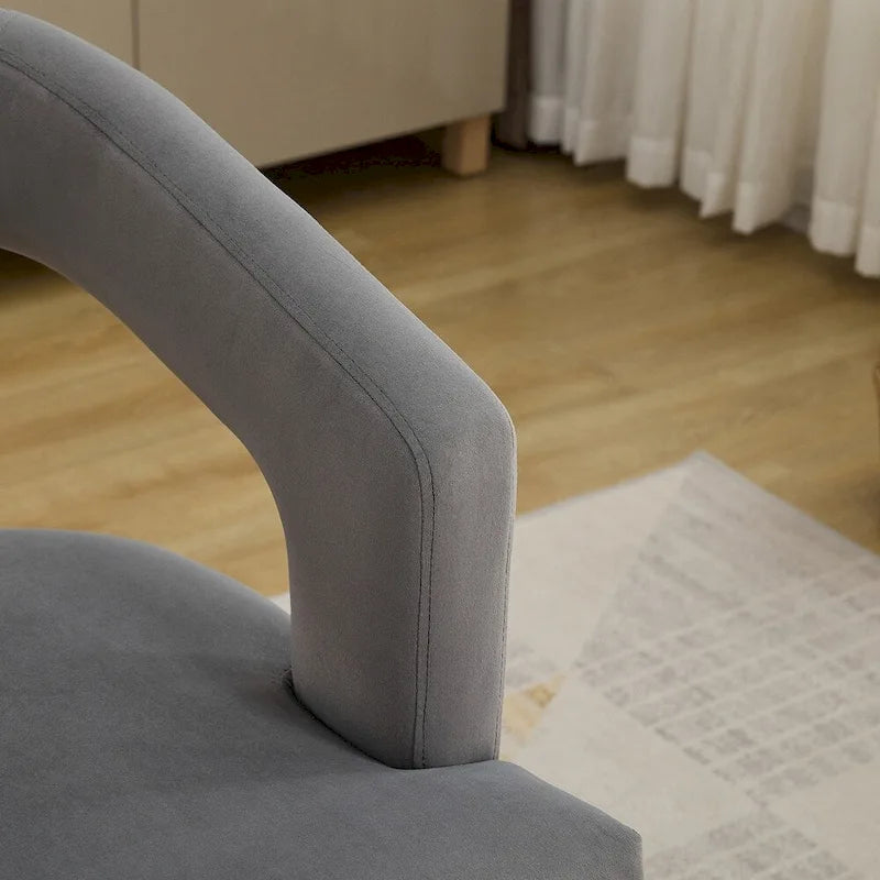 Fauteuil d'appoint rembourré, moderne, large de 25,79 po, dossier ouvert, en forme de tonneau