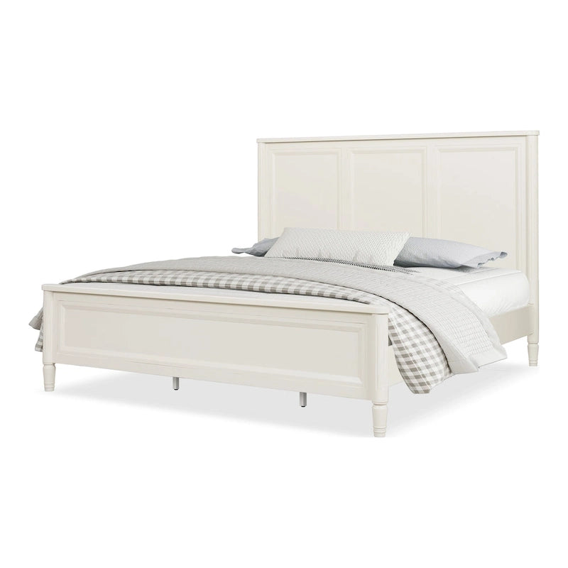 Lit panneau en bois massif moderne classique