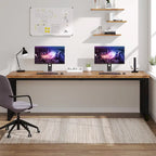 Bureau informatique 2 personnes de 199,9 cm, bureau exécutif en bois pour bureau à domicile