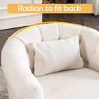 Fauteuil pivotant en velours avec pouf, rotation 360° et capacité de 136 kg