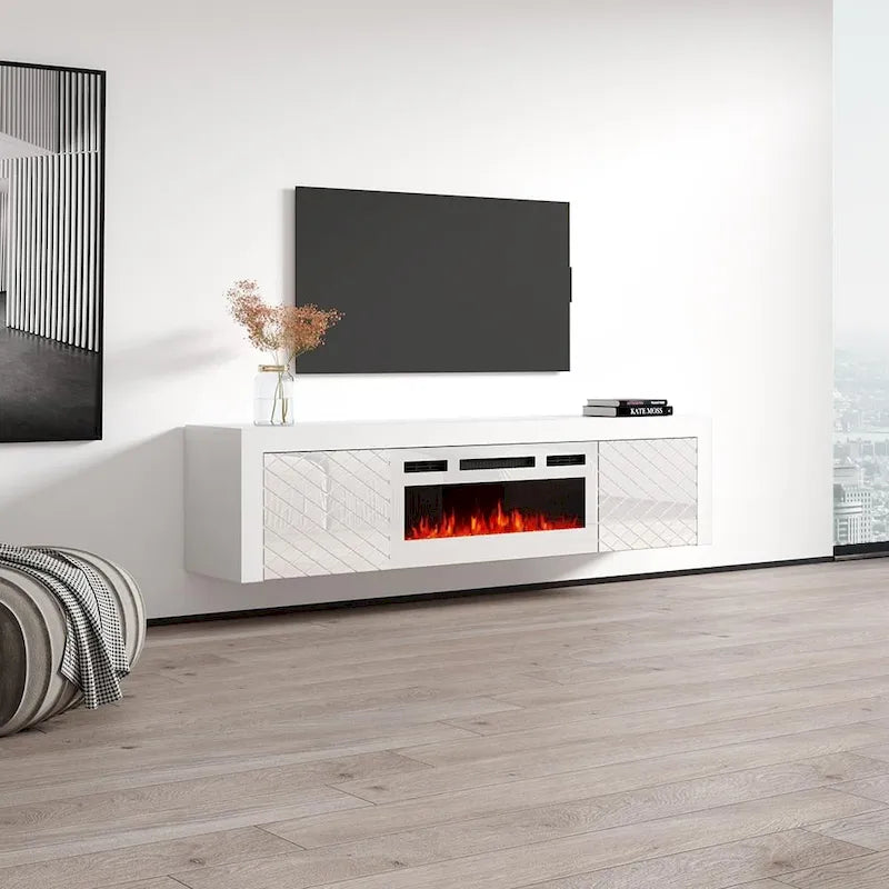 Meuble TV 71 avec cheminée électrique