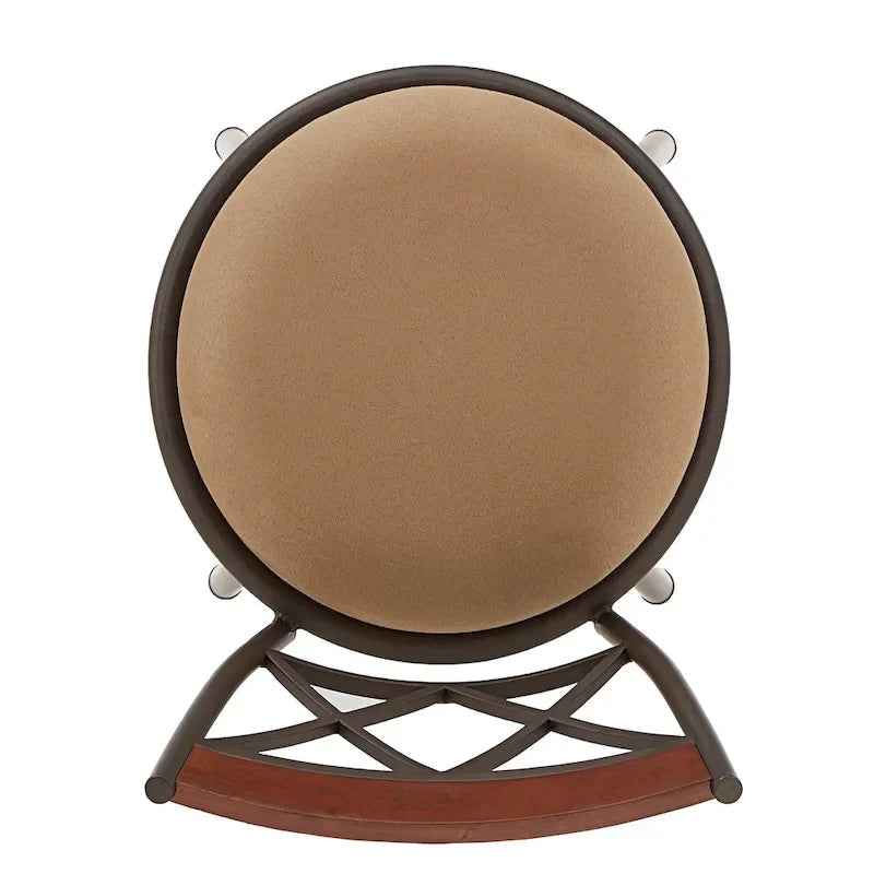 Tabourets Pack 3 pièces avec dossier en X en métal et garniture en bois finition bronze réglables