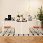 Commode de chambre à 4 tiroirs avec coiffeuse et bahut, blanc
