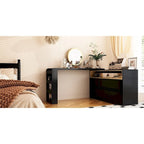 Commode de chambre à 4 tiroirs avec coiffeuse et bahut, blanc