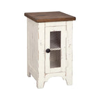 Table d'appoint de fauteuil - Blanc/Marron