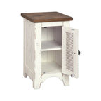 Table d'appoint de fauteuil - Blanc/Marron