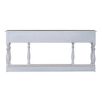 Console de hall 72 po blanc antique et écorce vieillie