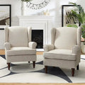 Fauteuil d'appoint traditionnel en tissu avec pieds tournés, lot de 2