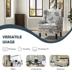 Fauteuil d'appoint traditionnel en tissu avec pieds tournés, lot de 2