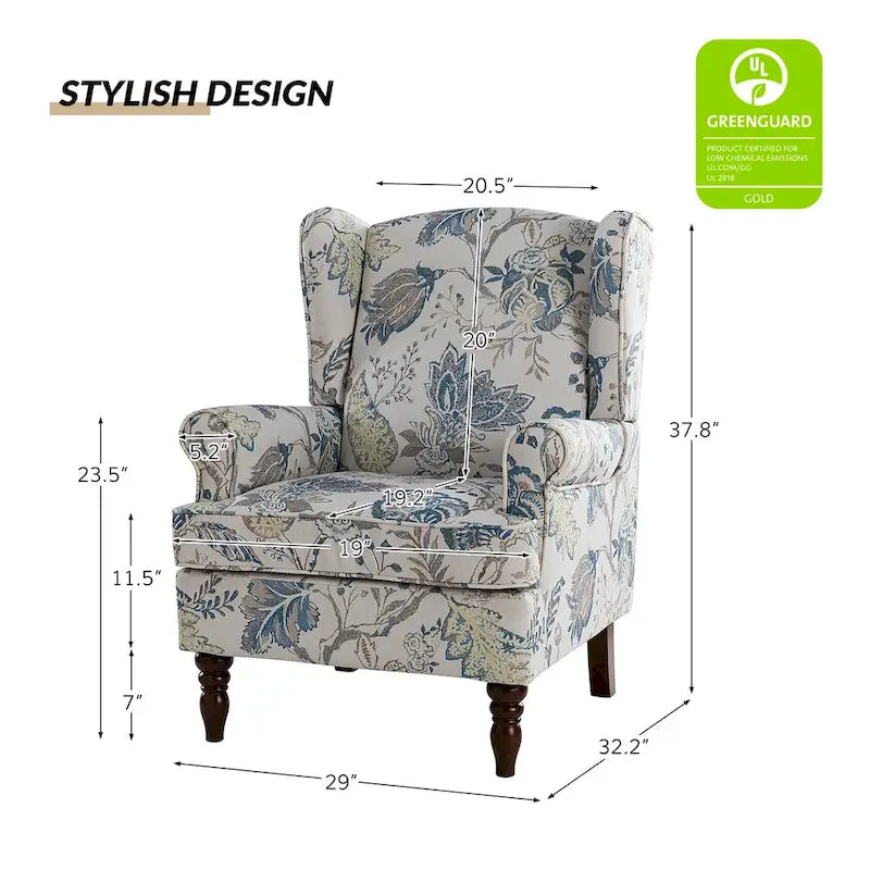 Fauteuil d'appoint traditionnel en tissu avec pieds tournés, lot de 2