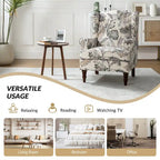 Fauteuil d'appoint traditionnel en tissu avec pieds tournés, lot de 2