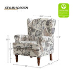 Fauteuil d'appoint traditionnel en tissu avec pieds tournés, lot de 2