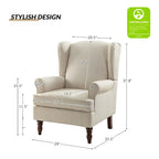 Fauteuil d'appoint traditionnel en tissu avec pieds tournés, lot de 2