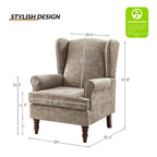 Fauteuil d'appoint traditionnel en tissu avec pieds tournés, lot de 2