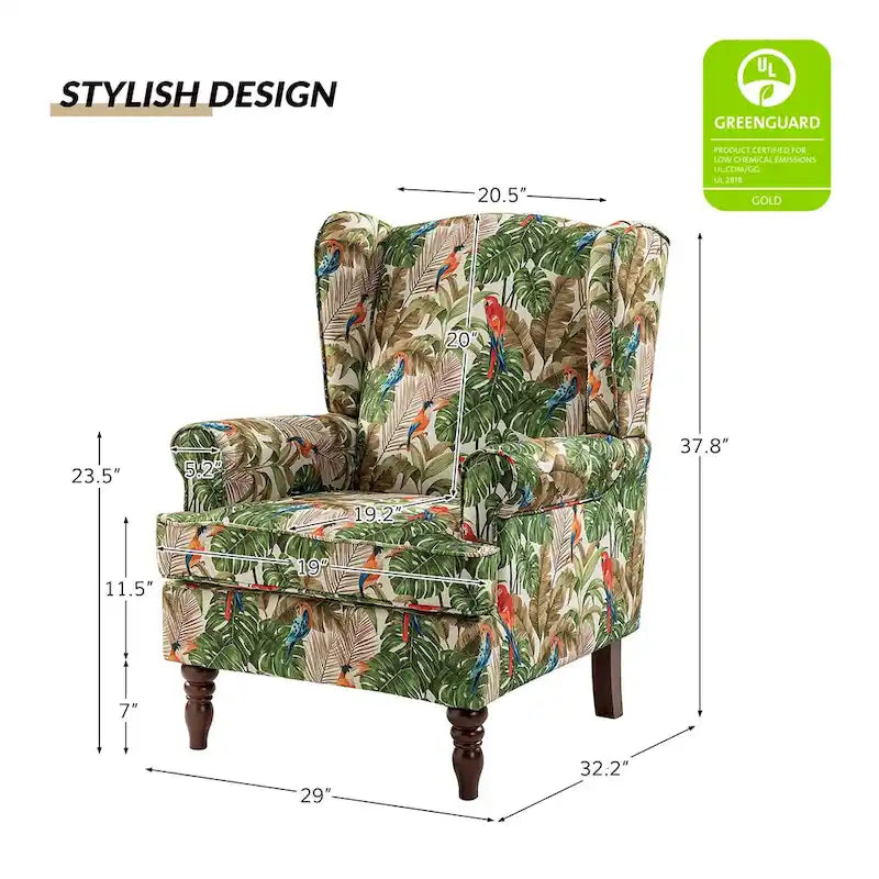 Fauteuil d'appoint traditionnel en tissu avec pieds tournés, lot de 2