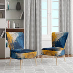 Fauteuil d'appoint abstrait rembourré Blue and Yellow Intuitive Expressions I et fauteuil moderne et contemporain