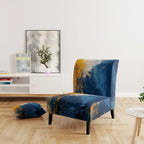 Fauteuil d'appoint abstrait rembourré Blue and Yellow Intuitive Expressions I et fauteuil moderne et contemporain