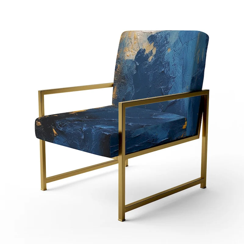 Fauteuil d'appoint abstrait rembourré Blue and Yellow Intuitive Expressions I et fauteuil moderne et contemporain