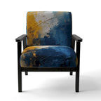 Fauteuil d'appoint abstrait rembourré Blue and Yellow Intuitive Expressions I et fauteuil moderne et contemporain