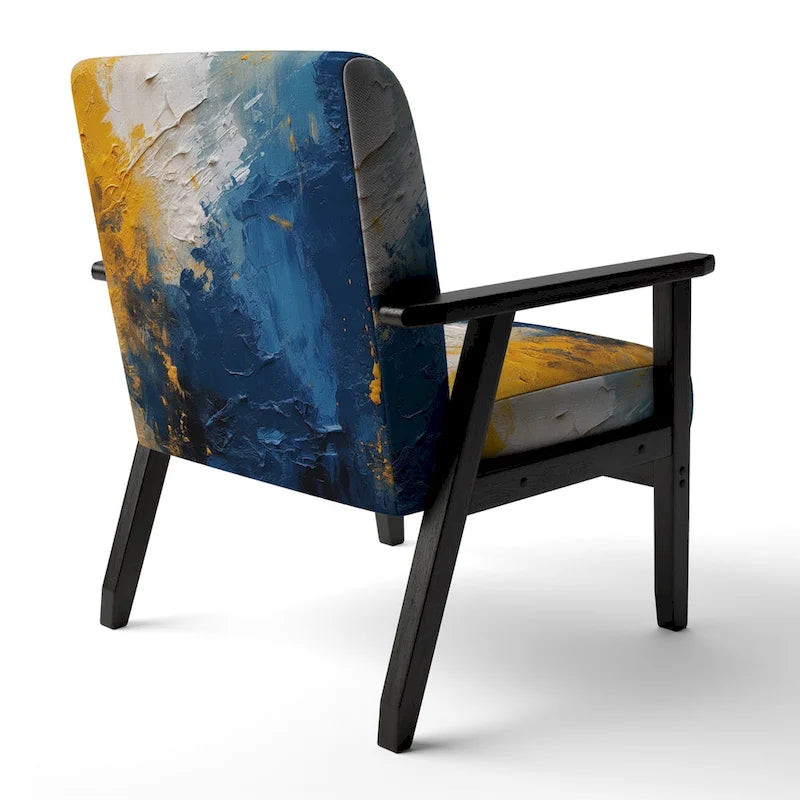 Fauteuil d'appoint abstrait rembourré Blue and Yellow Intuitive Expressions I et fauteuil moderne et contemporain