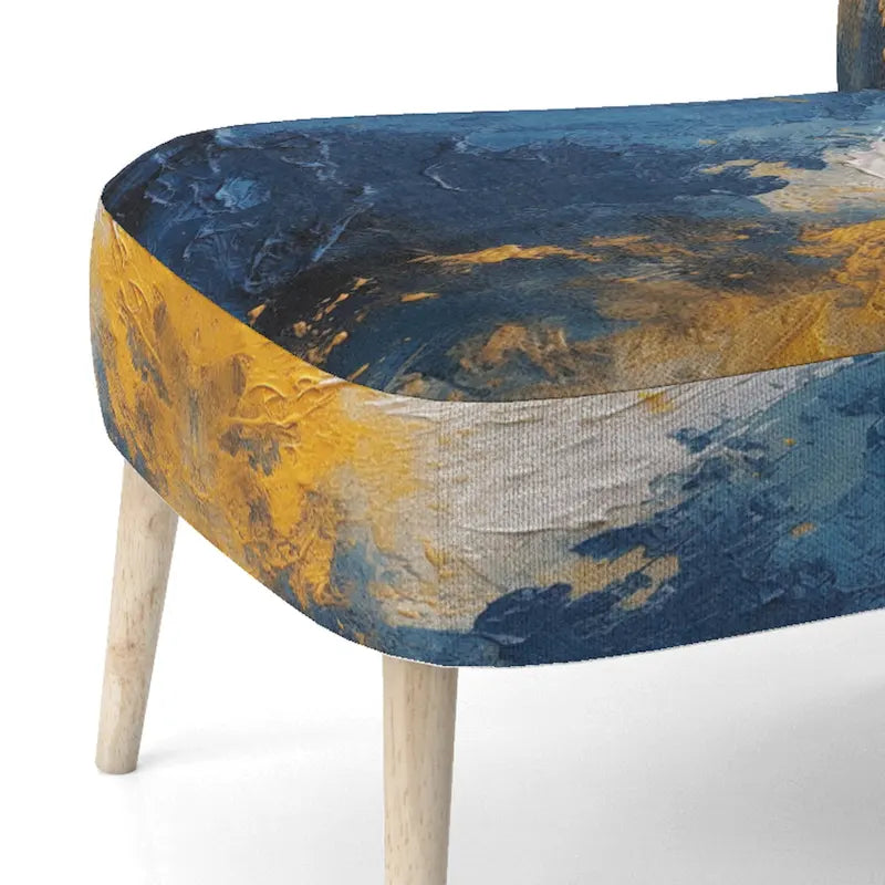 Fauteuil d'appoint abstrait rembourré Blue and Yellow Intuitive Expressions I et fauteuil moderne et contemporain