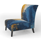 Fauteuil d'appoint abstrait rembourré Blue and Yellow Intuitive Expressions I et fauteuil moderne et contemporain