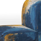 Fauteuil d'appoint abstrait rembourré Blue and Yellow Intuitive Expressions I et fauteuil moderne et contemporain