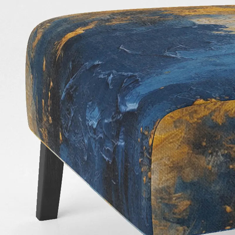 Fauteuil d'appoint abstrait rembourré Blue and Yellow Intuitive Expressions I et fauteuil moderne et contemporain
