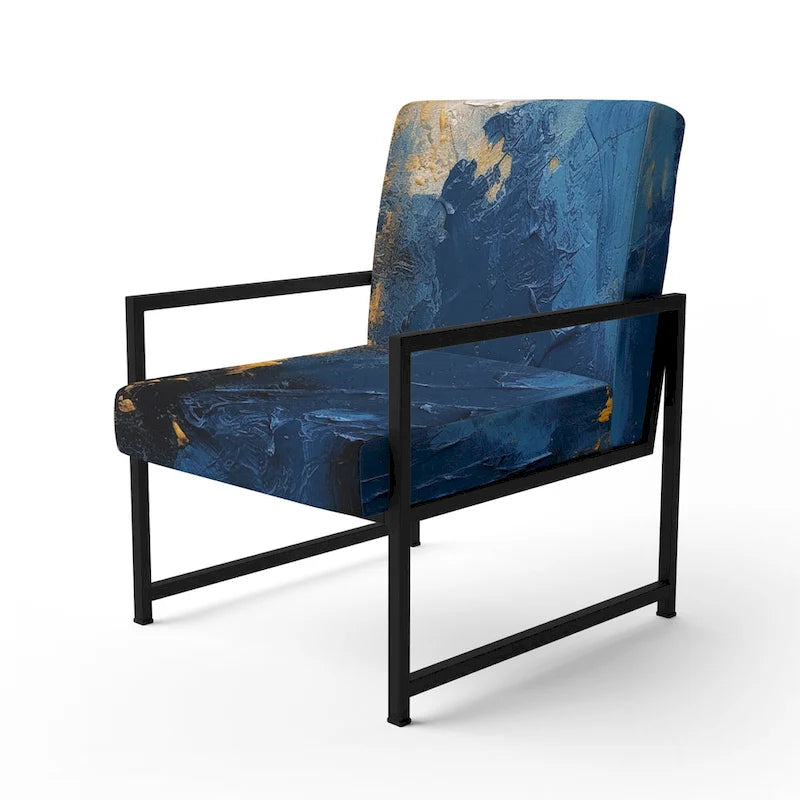 Fauteuil d'appoint abstrait rembourré Blue and Yellow Intuitive Expressions I et fauteuil moderne et contemporain