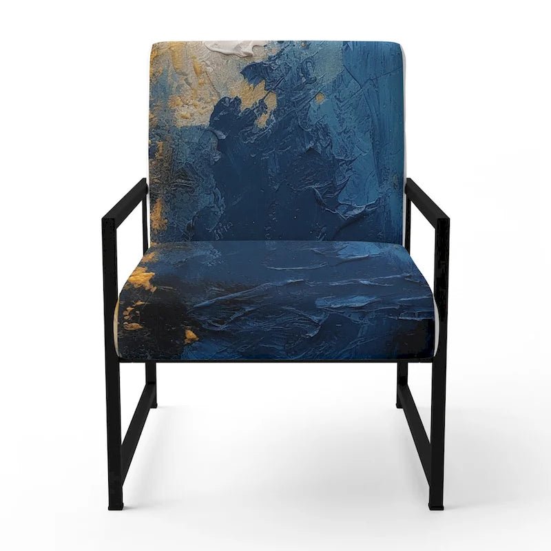 Fauteuil d'appoint abstrait rembourré Blue and Yellow Intuitive Expressions I et fauteuil moderne et contemporain