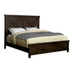 Lit en bois de noyer foncé de style rustique