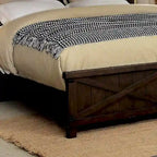 Lit en bois de noyer foncé de style rustique