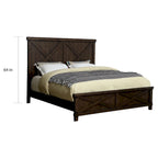 Lit en bois de noyer foncé de style rustique