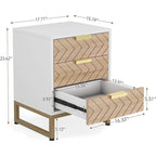Table de chevet moderne avec 3 tiroirs pour chambre à coucher