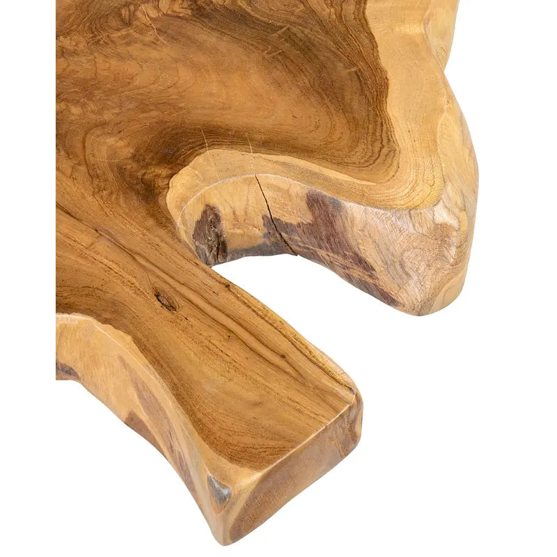 Rehausseur en teck Live Edge avec base en fer
