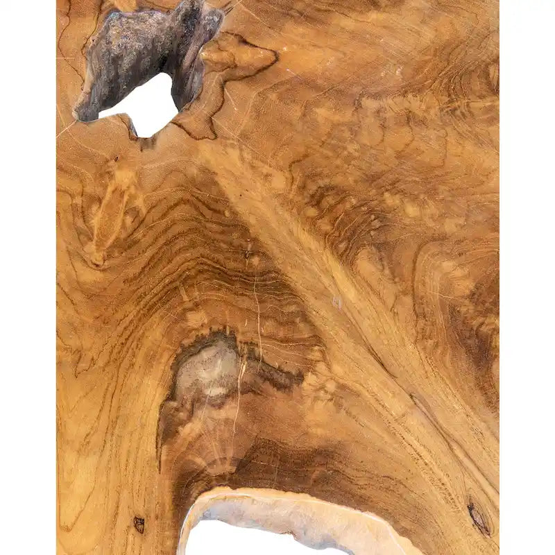 Rehausseur en teck Live Edge avec base en fer